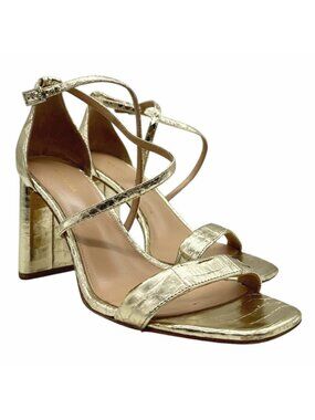 Via Spiga Sabinne Heeled Dress Sandals 6.5 Strappy Ankle Crisscross Strap Glam
